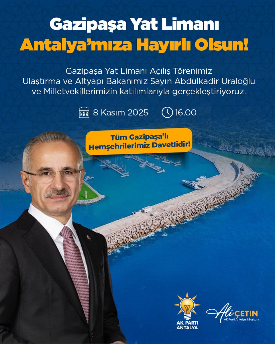 Antalya Gazipaşa'da Yeni Yat Limanı Açılıyor