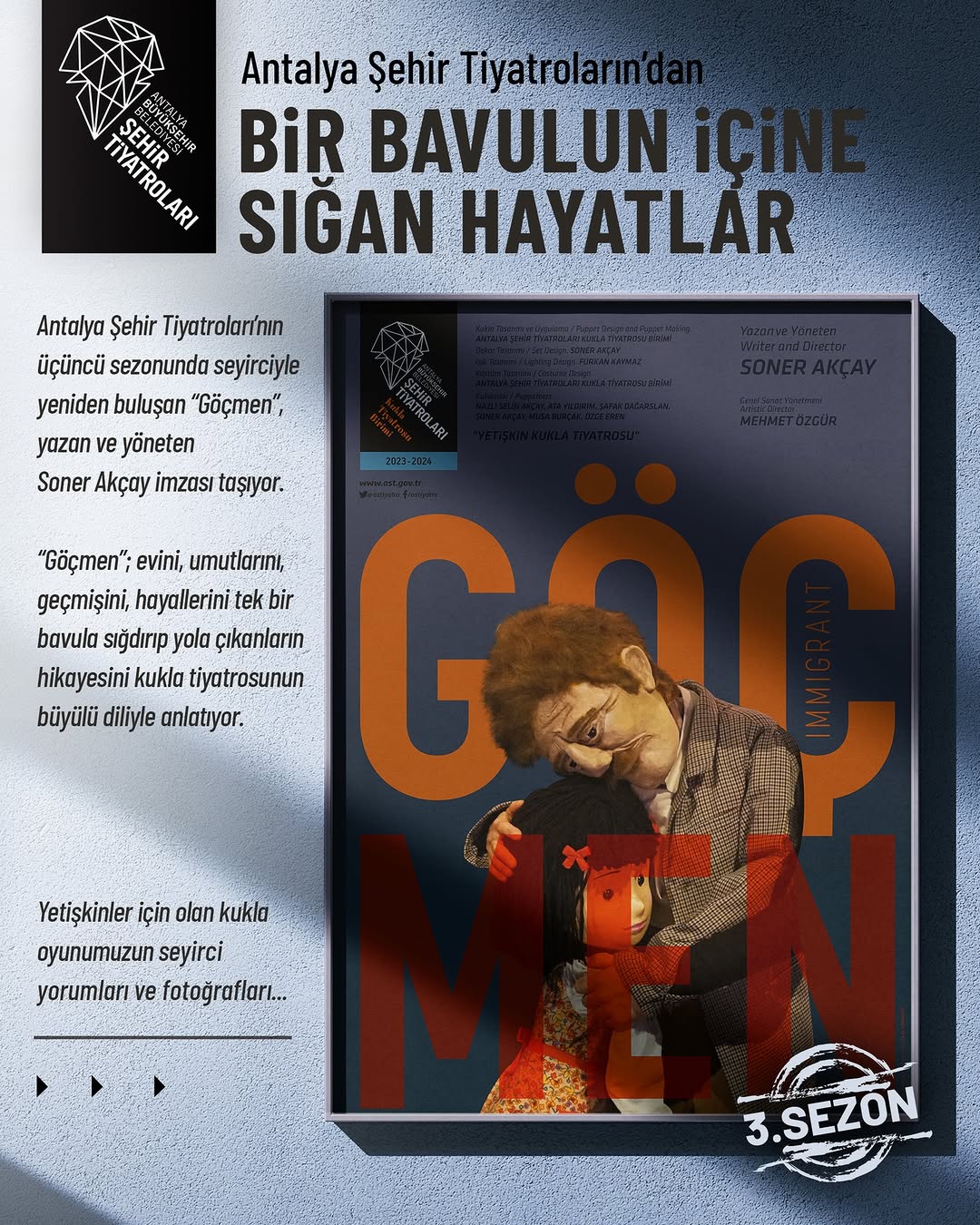 Antalya Şehir Tiyatroları'ndan Yetişkinlere Özel Kukla Oyunu: 