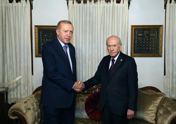 Recep Tayyip Erdoğan, Devlet Bahçeli'yi Evinde Ziyaret Etti