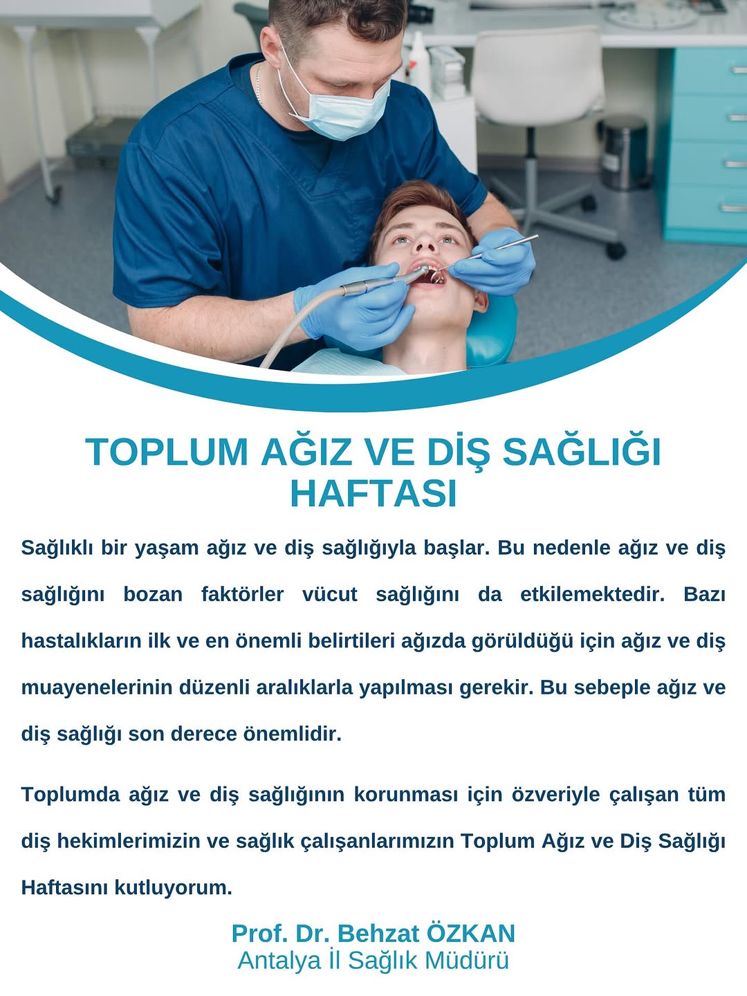 Antalya İl Sağlık Müdürlüğü'nden Ağız ve Diş Sağlığı Haftası Açıklaması