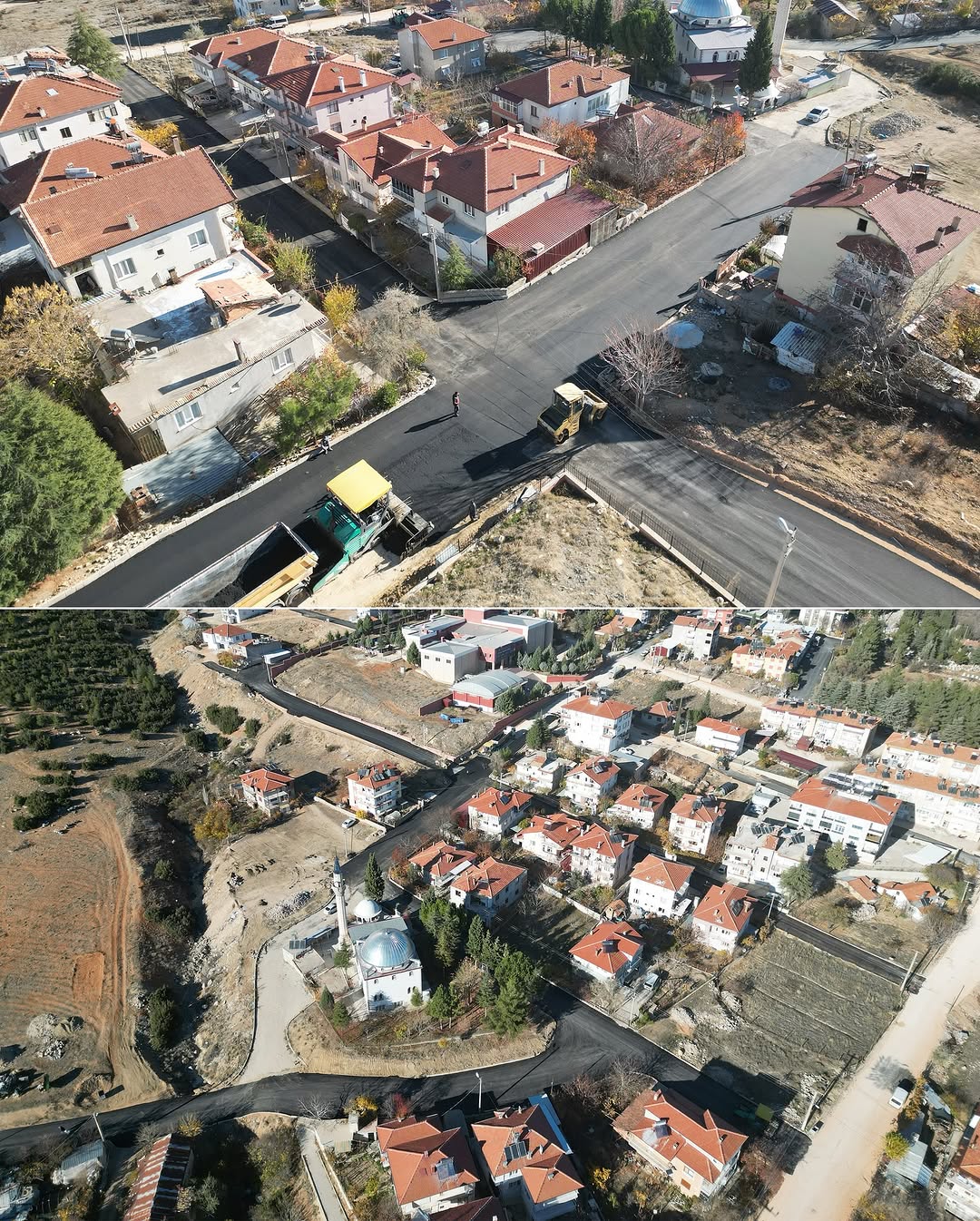 Elmalı'da Karyağdı Mahallesi'nin Cadde ve Sokakları Sıcak Asfalt ile Yenileniyor