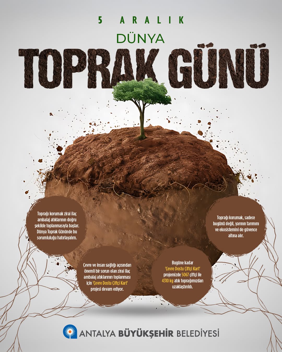 Antalya Büyükşehir Belediyesi'nden Dünya Toprak Günü'nde Sürdürülebilir Tarım Vurgusu