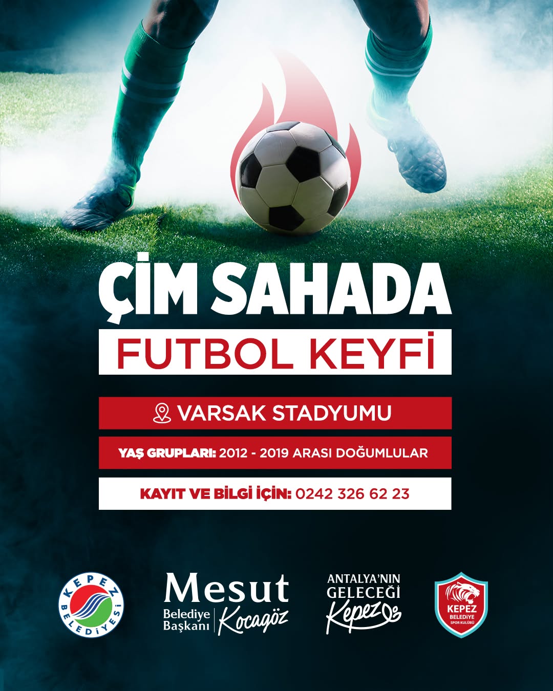 Kepez'de Genç Futbolcular İçin Çim Sahada Futbol Keyfi Başlıyor