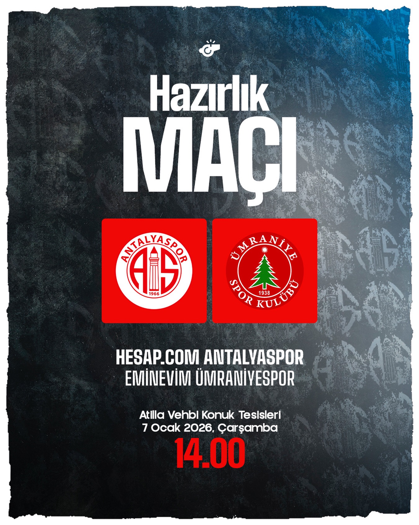 Antalyaspor, Kapalı Sahada Ümraniyespor ile Hazırlık Maçına Çıkıyor