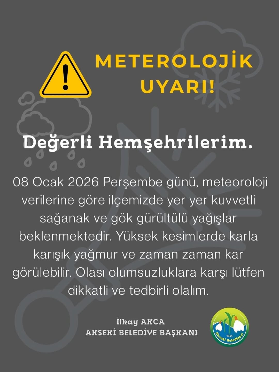 Antalya Akseki Belediyesi Vatandaşları Önemli Bir Konuda Bilgilendiriyor