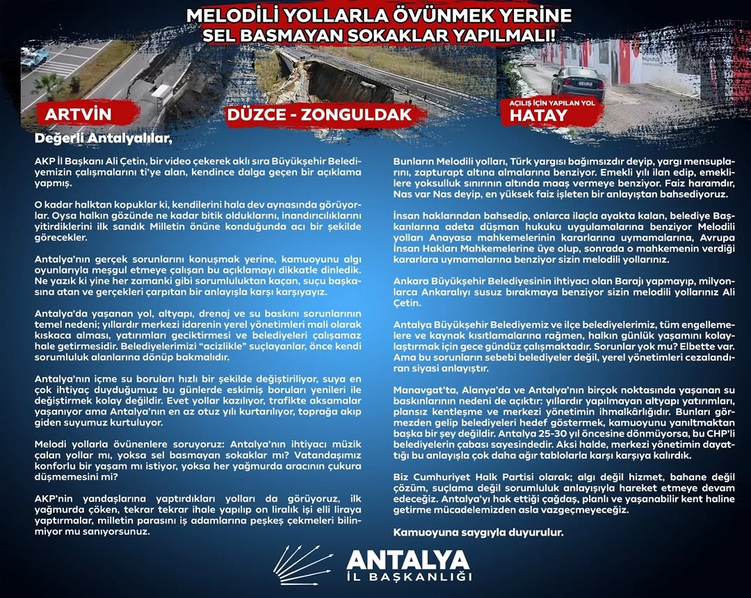 Antalya'nın Altyapı Sorunu ve Çözüm Çalışmaları