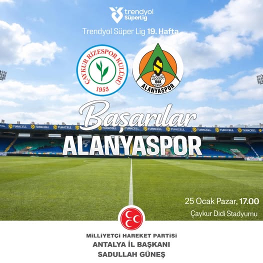 Alanyaspor, Rizespor Karşısında Sahne Alacak