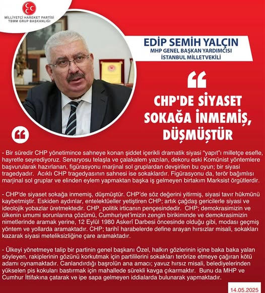 CHP'de Siyaset Sokağa İnmek Yerine Düşmüştür: MHP'den Sert Eleştiri