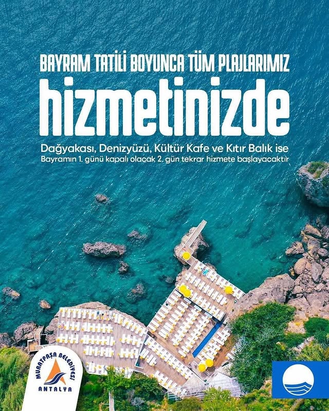 Antalya Muratpaşa Belediyesi Plajları Bayram Boyunca Açık