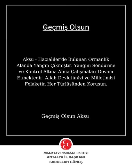 Antalya Aksu'da Orman Yangını: Söndürme Çalışmaları Devam Ediyor