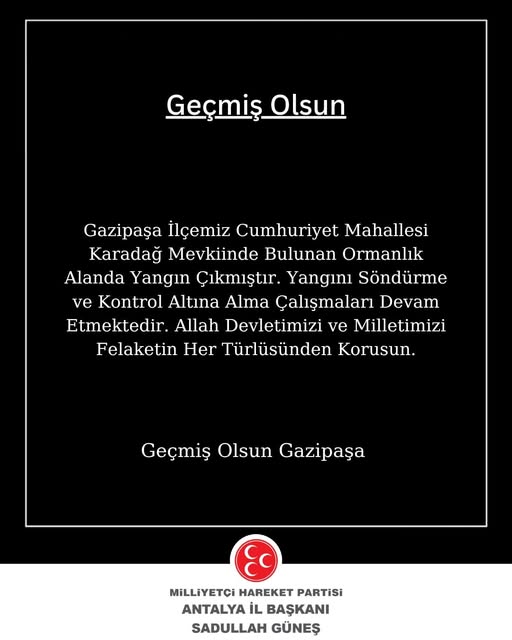 Antalya'da Orman Yangını: Gazipaşa'da Söndürme Çalışmaları Devam Ediyor