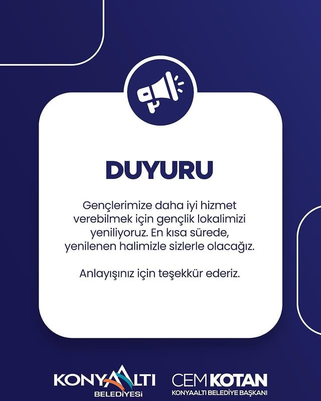 Antalya Konyaaltı Belediyesi Gençlik Lokali Yenileniyor