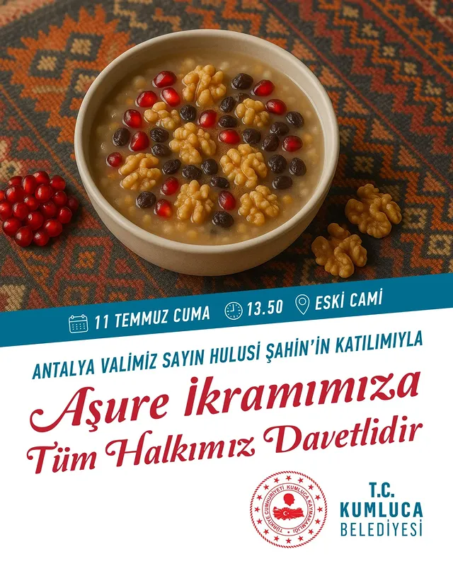 Antalya Kumluca'da Geleneksel Aşure İkramı Düzenleniyor