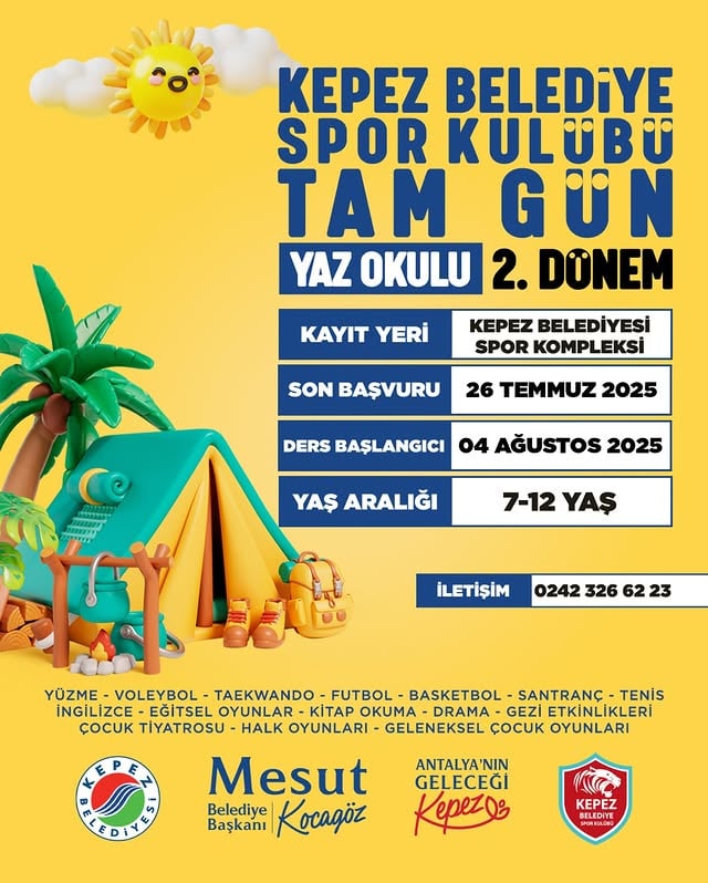 Antalya Kepez Belediyesi Yaz Okulu Kayıtları Başladı: Çocuklar İçin Keyifli ve Geliştirici Bir Yaz