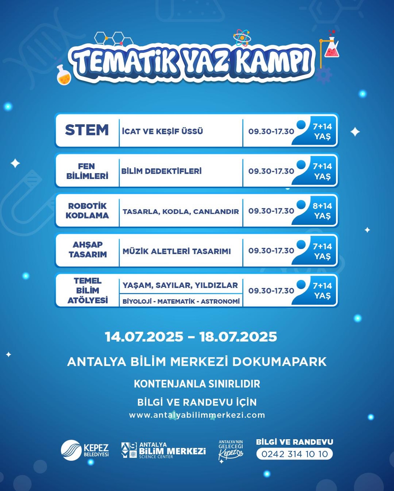 Antalya'da Bilimle Dolu Yaz: Kepez Belediyesi Bilim Merkezi Programları Başladı