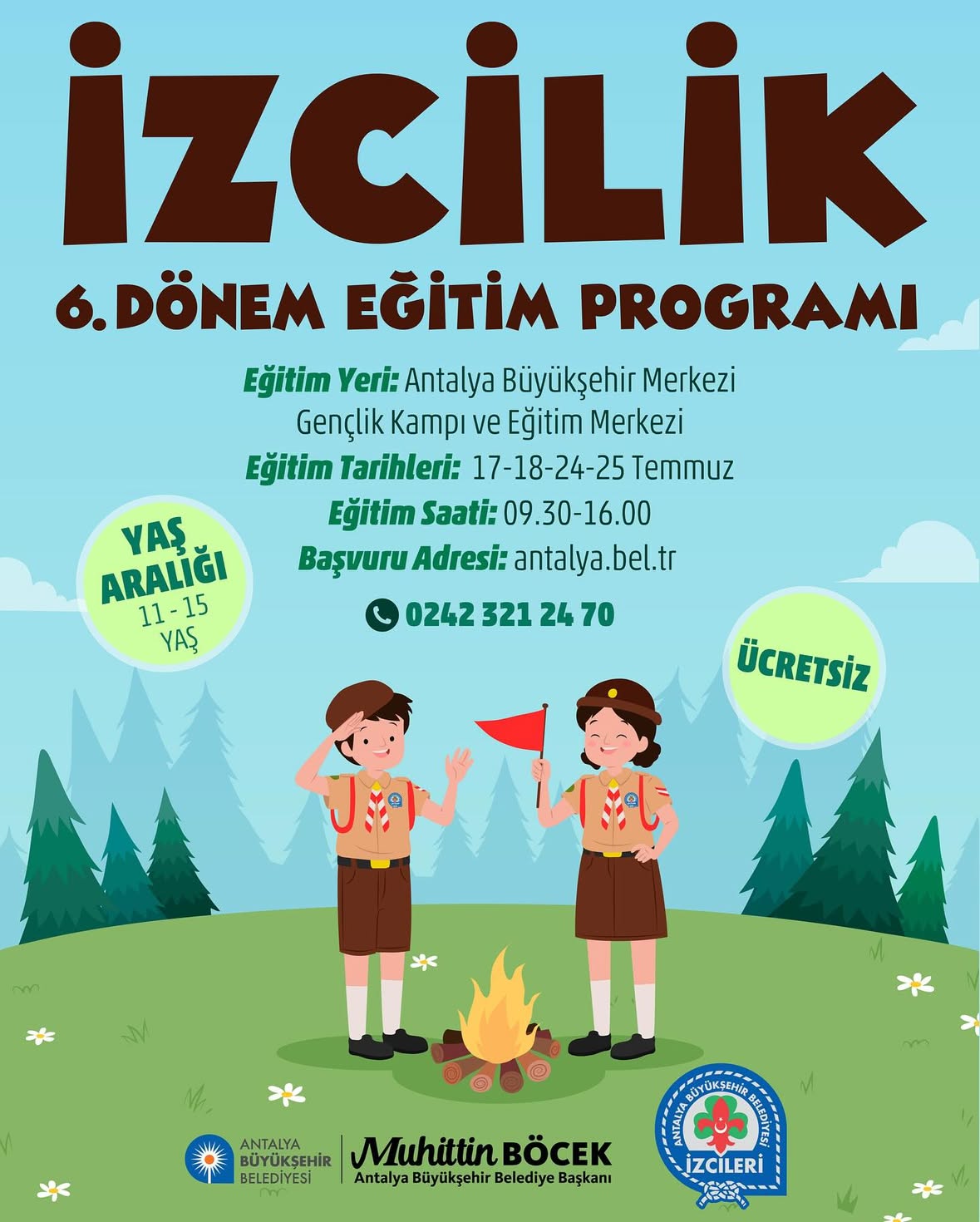 Antalya Büyükşehir Belediyesi'nden Ücretsiz İzcilik Eğitimi Fırsatı