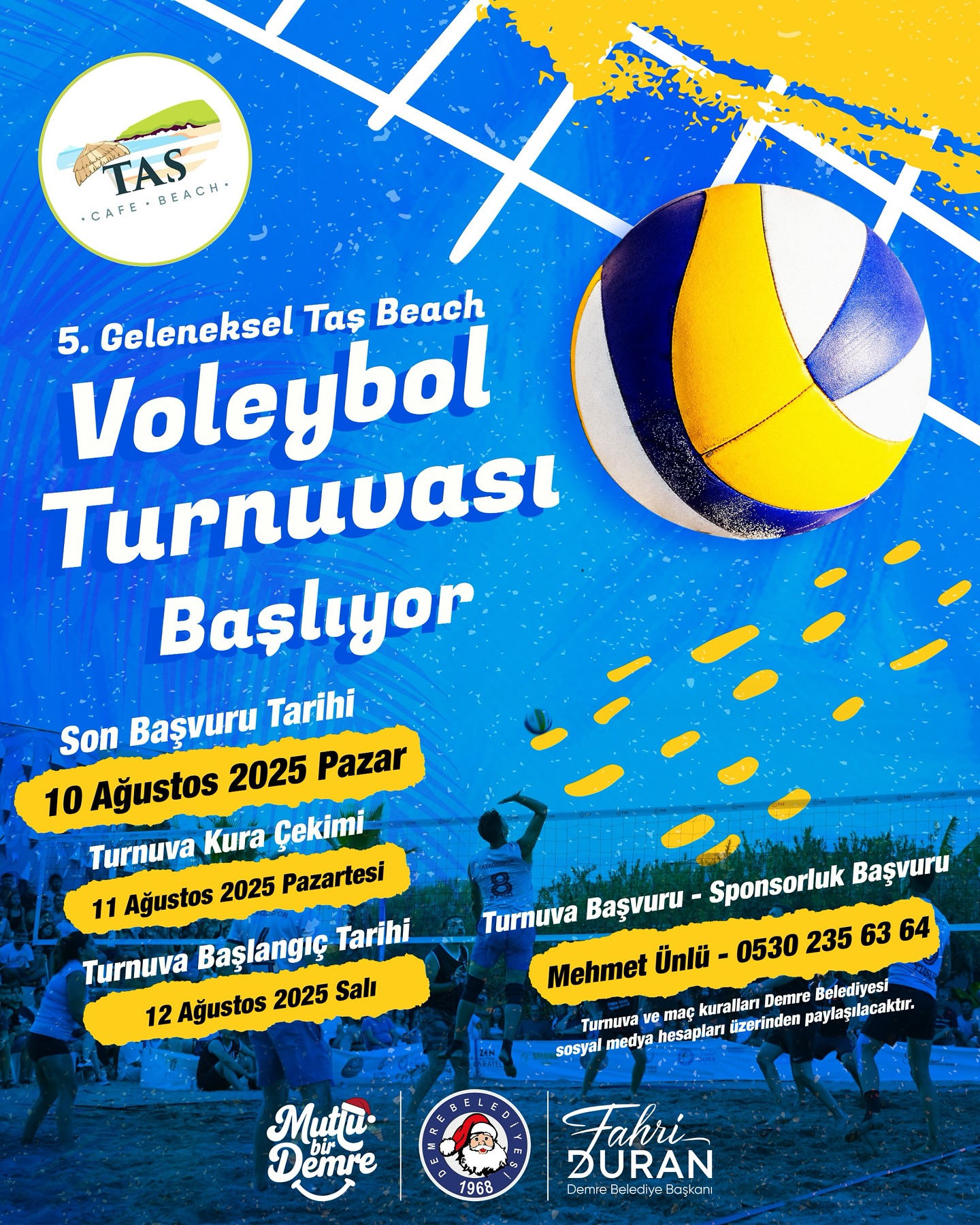 Demre'de Taş Beach Voleybol Turnuvası Başlıyor: Başvuru Tarihleri ve Detaylar Açıklandı