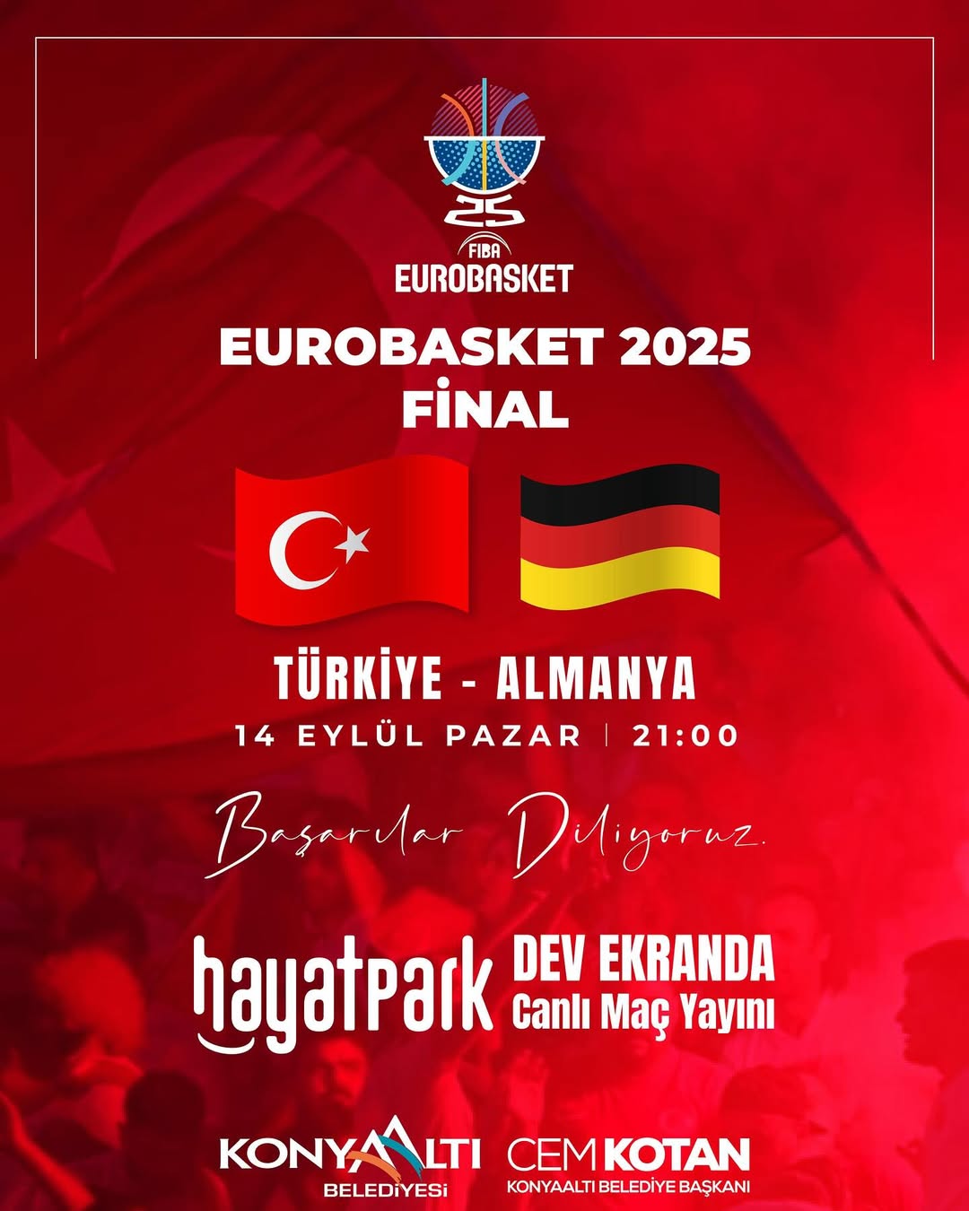 Antalya Konyaaltı'nda EuroBasket 2025 Finali Dev Ekranda Canlı Yayınlanacak