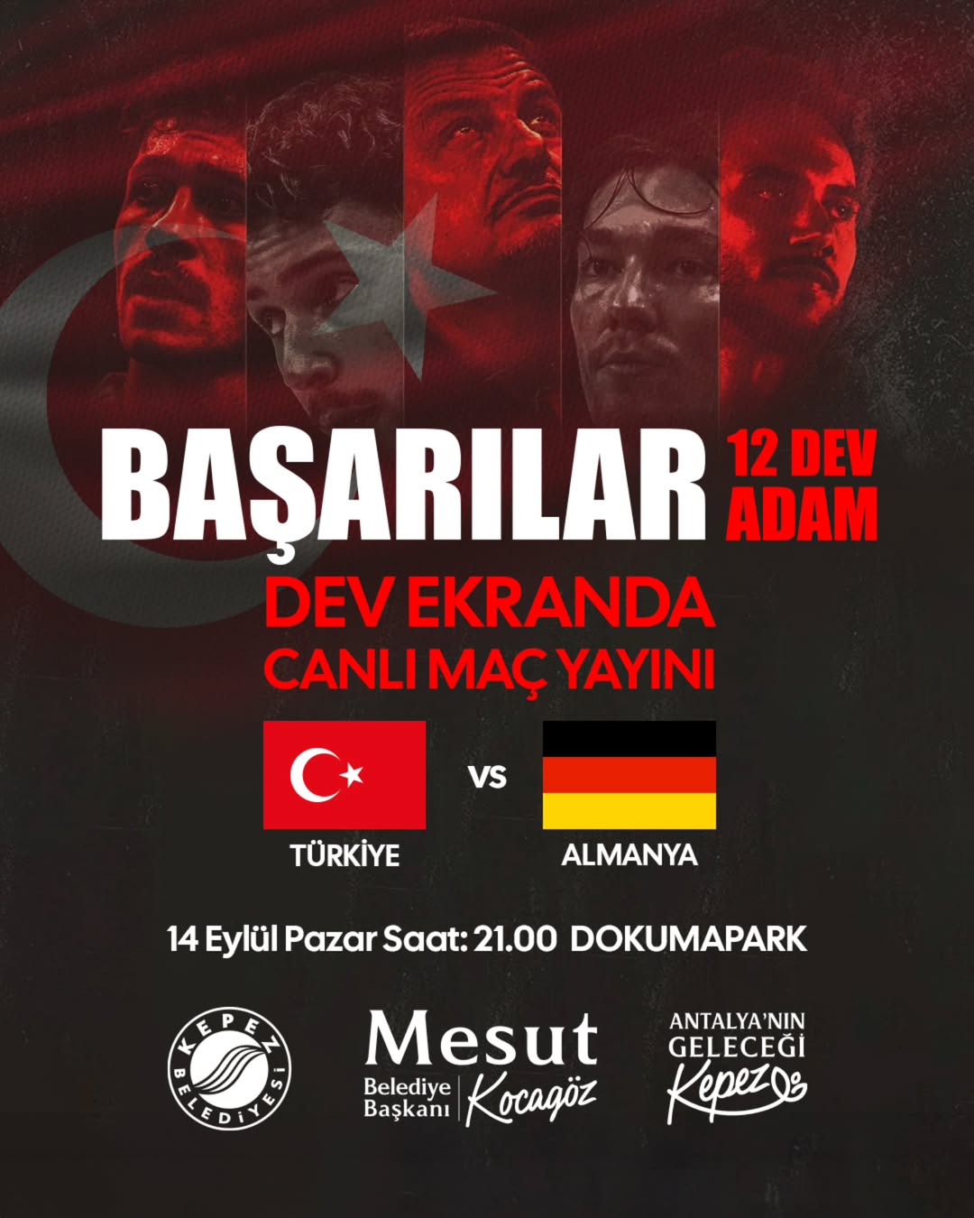 Antalya Kepez'de 12 Dev Adam Final Maçı İçin Dev Ekran Buluşması
