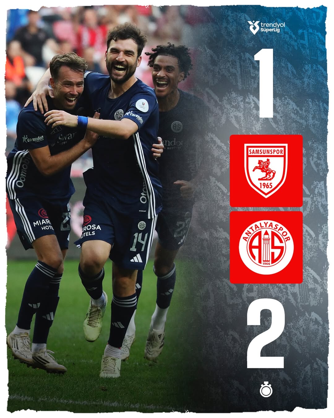 Antalya Spor FK, Samsunspor'u Deplasmanda 2-1 Mağlup Etti