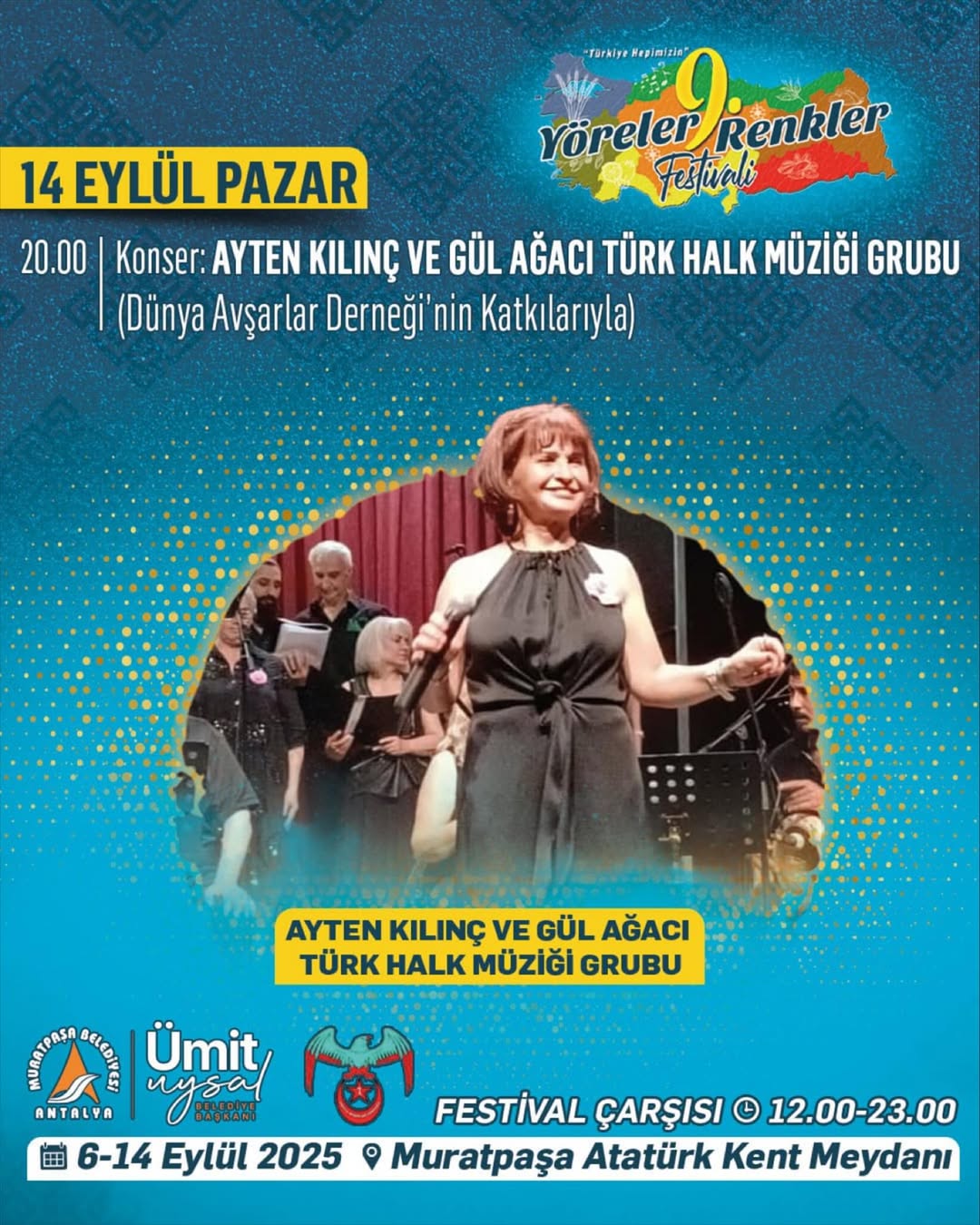Antalya Muratpaşa'da Yöreler Renkler Festivali Son Gecesinde Müzik Rüzgarı Esecek