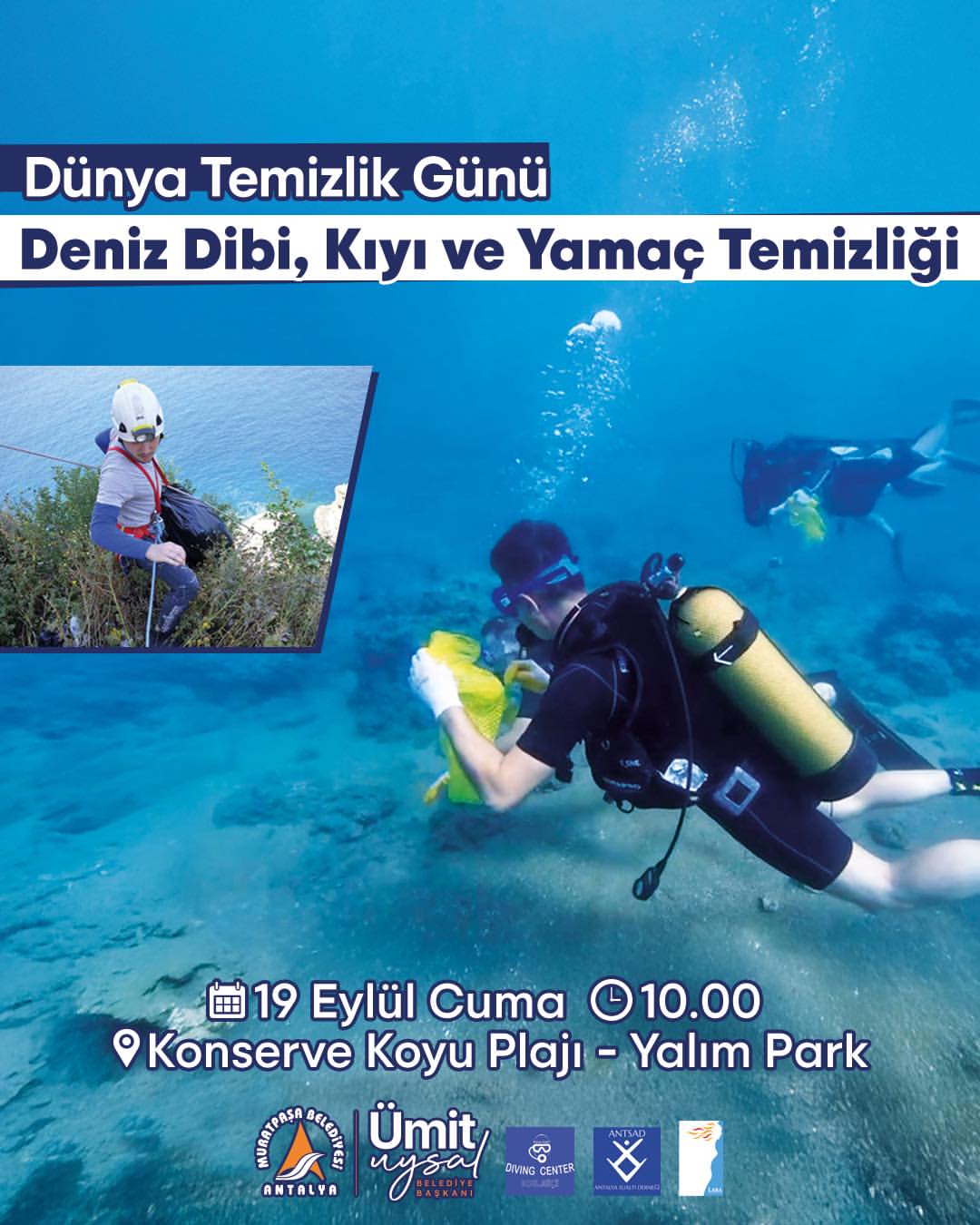 Antalya Muratpaşa'da Dünya Temizlik Günü Etkinliği Düzenleniyor