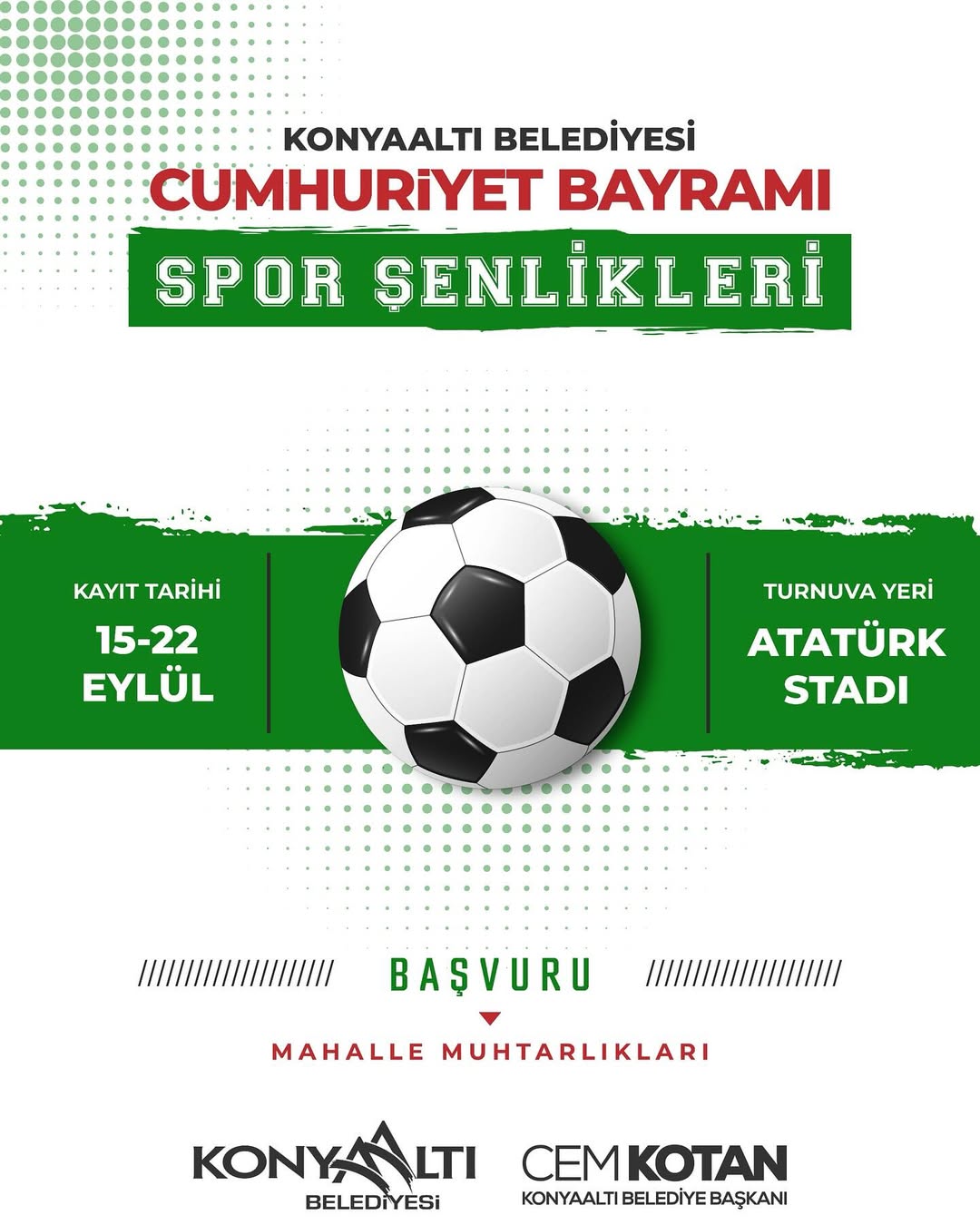 Konyaaltı Belediyesi'nden Cumhuriyet Bayramı Spor Şenlikleri Düzenleniyor