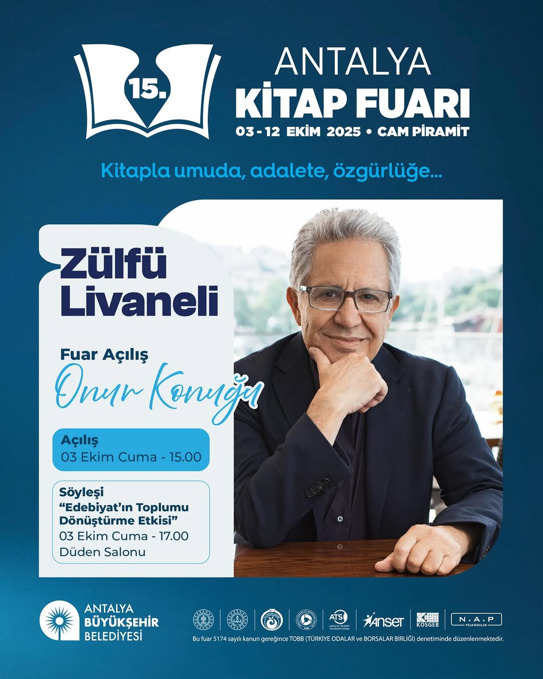 Zülfü Livaneli Antalya Kitap Fuarı'nda Onur Konuğu Oldu