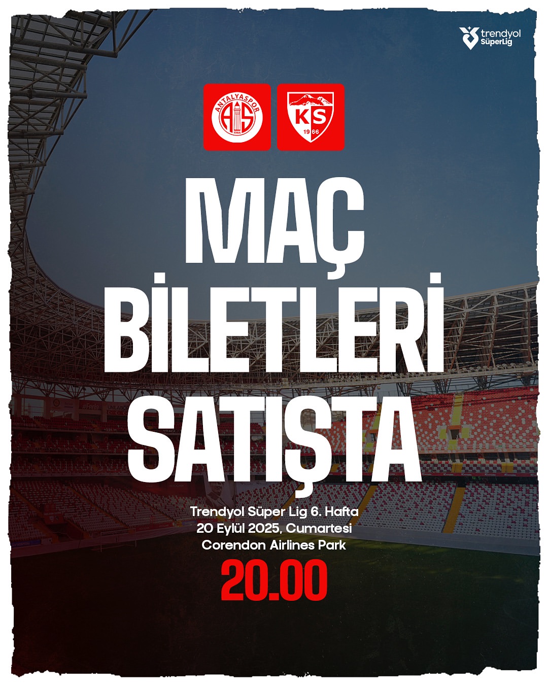 Antalya Spor FK Kayserispor Maçı Biletleri Satışta