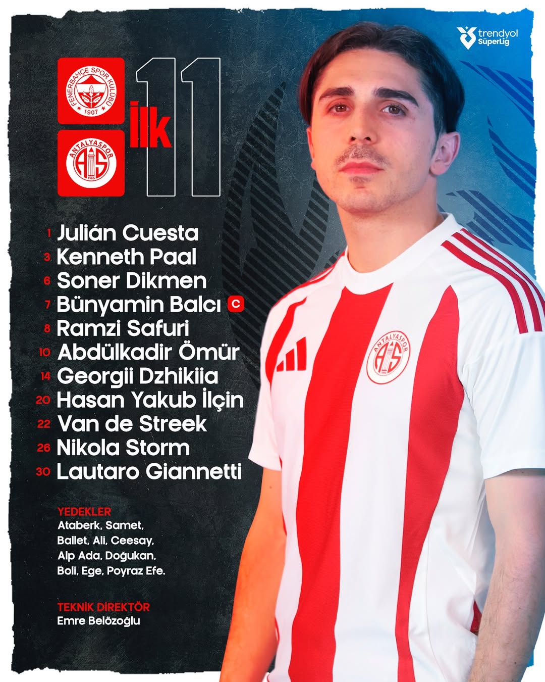 Antalya Spor FK, Fenerbahçe Maçı Kadrosunu Açıkladı