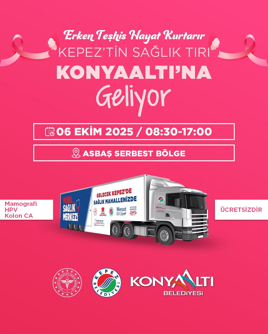 Antalya Kepez'de Mobil Sağlık Merkezi ile Ücretsiz Kanser Taramaları Başlıyor