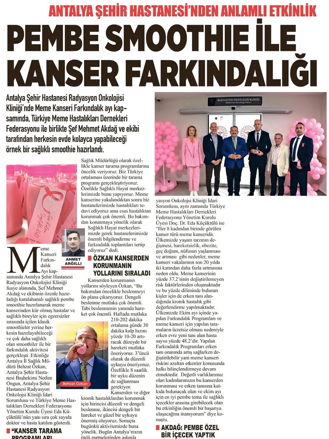 Antalya'da Meme Kanseri Farkındalık Etkinliği Düzenlendi