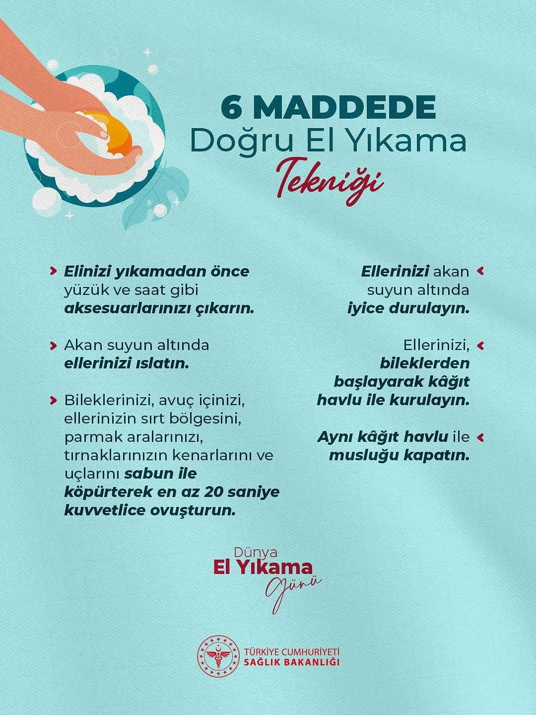 Antalya'da Dünya El Yıkama Günü'nde Doğru Hijyenin Altı Adımı Vurgulandı