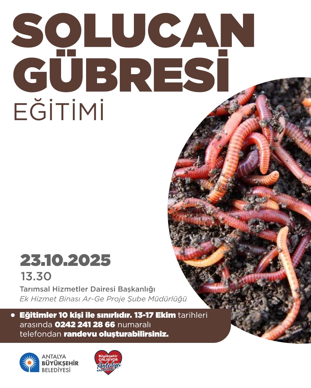 Antalya'da Üreticilere Solucan Gübresi Eğitimi
