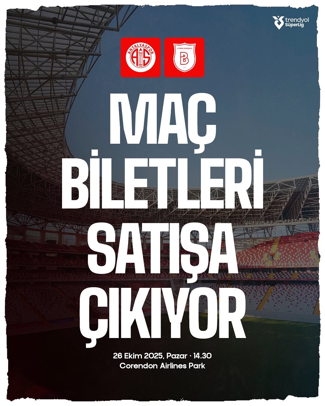 Antalyaspor'un Başakşehir Maçı Biletleri Yarın Satışta