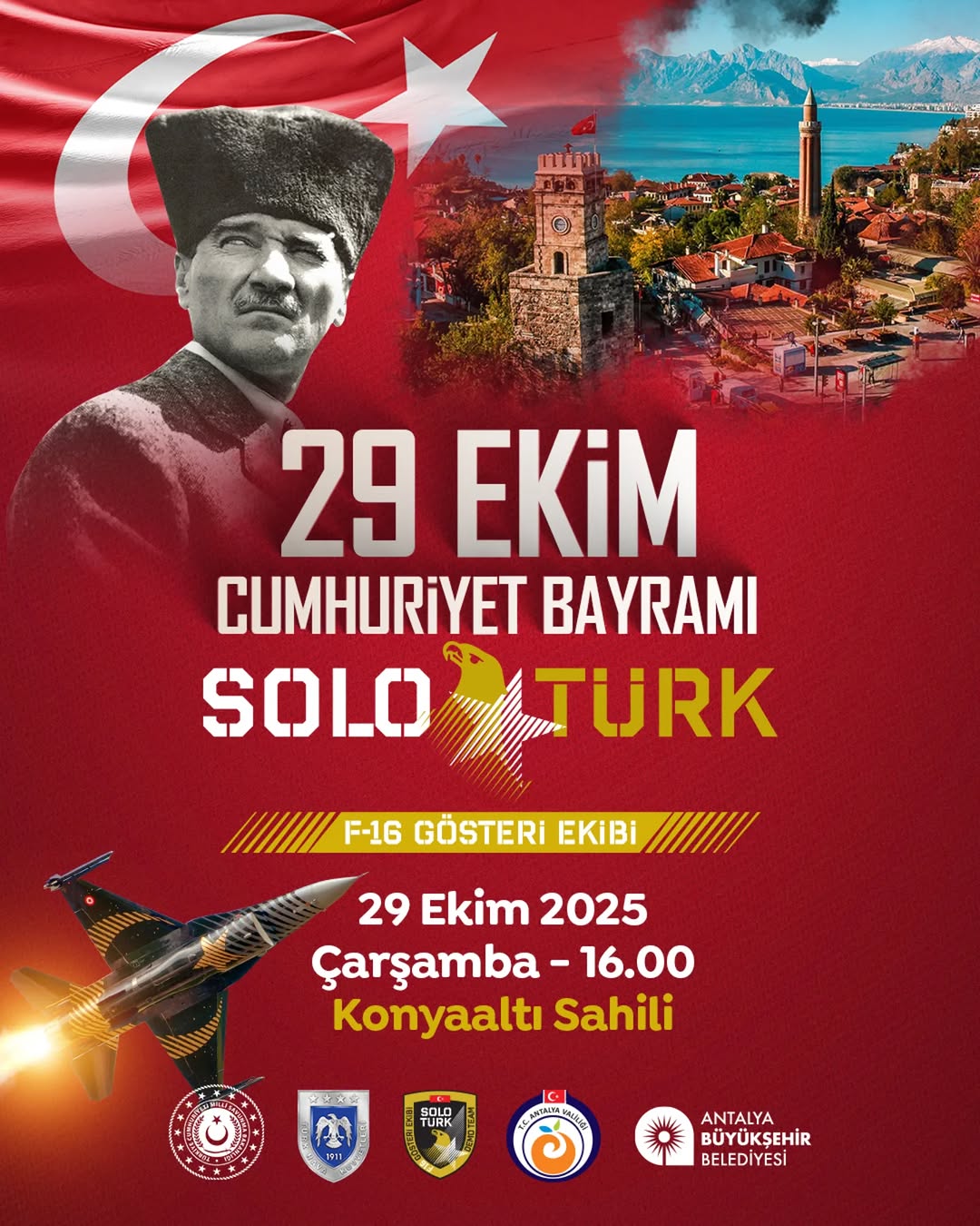 Antalya'da 29 Ekim Cumhuriyet Bayramı Coşkusu SOLOTÜRK Gösterisi ile Göklere Çıkacak