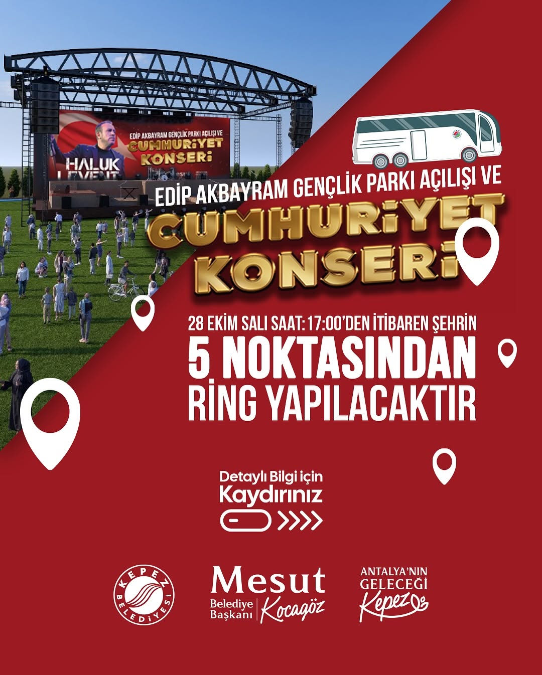 Kepez'de Cumhuriyet Coşkusu: Edip Akbayram ve Haluk Levent Konseri
