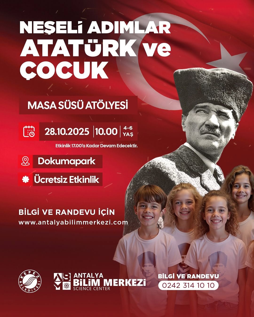 Antalya Kepez'de Cumhuriyet Bayramı Coşkusu Bilim Merkezi'nde Yaşanacak