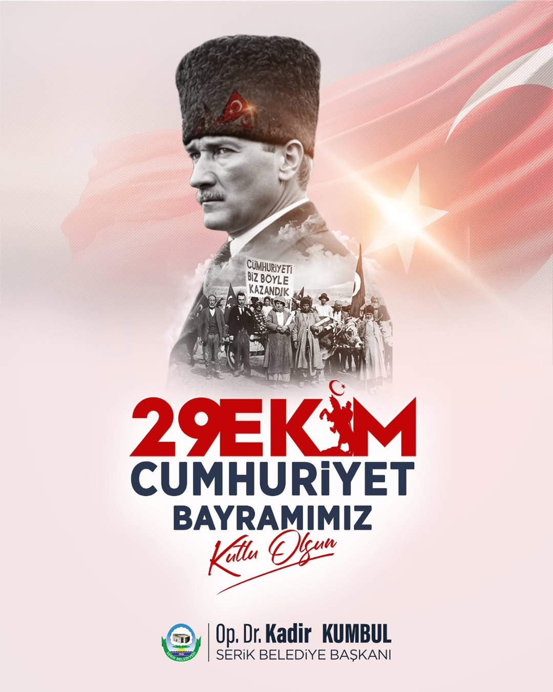 Serik Belediyesi'nden 29 Ekim Cumhuriyet Bayramı Mesajı