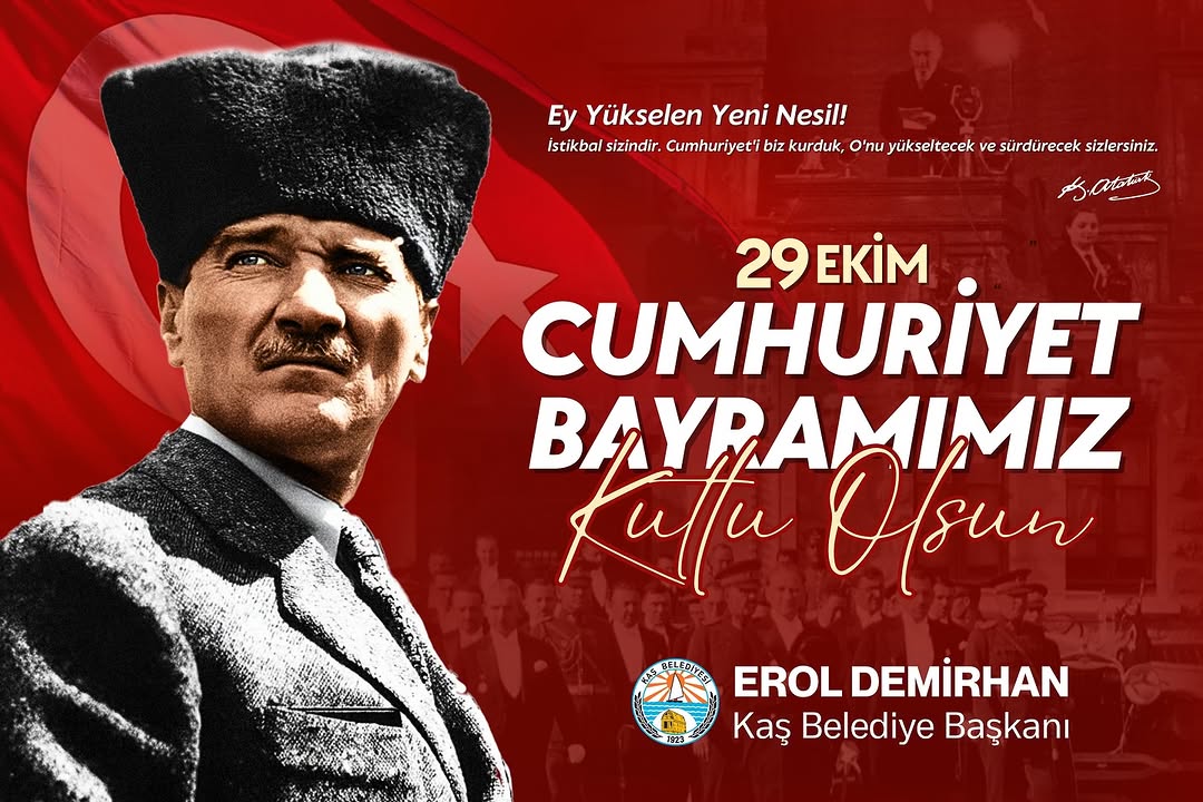 Kaş'ta Cumhuriyet'in 102. Yılı Büyük Coşku ve Kararlılıkla Kutlandı