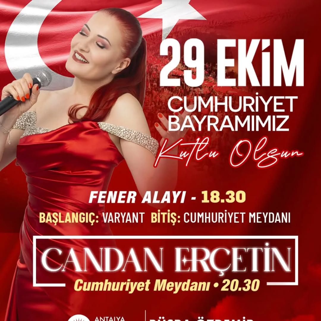 CHP Antalya'dan 29 Ekim Cumhuriyet Bayramı Kutlamaları: Fener Alayı ve Candan Erçetin Konseri