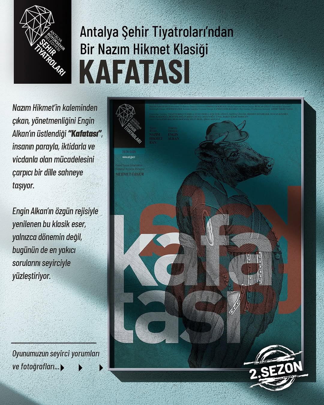 Antalya Şehir Tiyatroları, Nazım Hikmet Klasiklerini Sahneliyor
