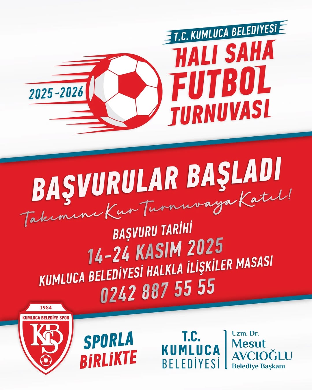 Kumluca'da Halı Saha Futbol Turnuvası Heyecanı Başlıyor