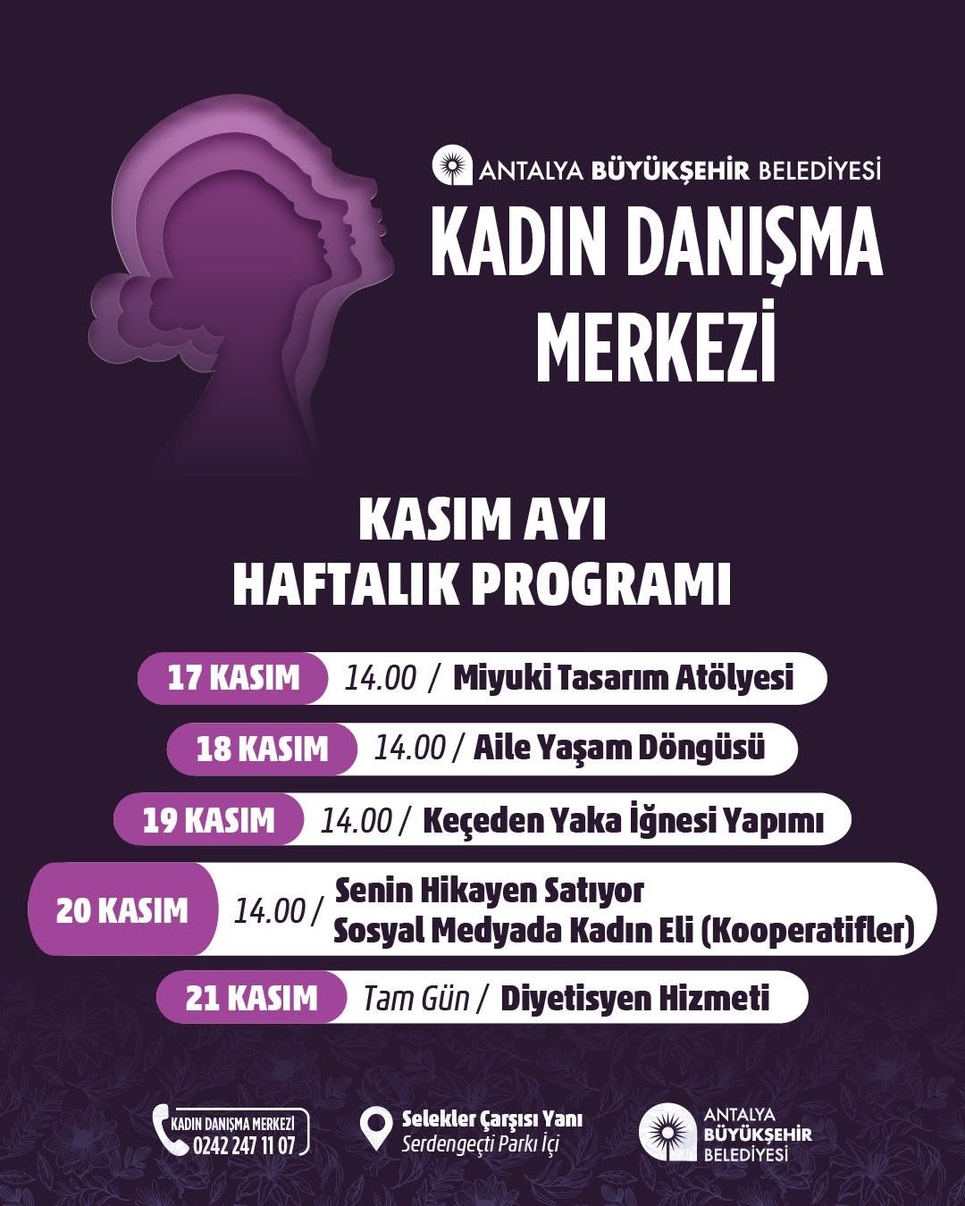 Antalya Kadın Danışma Merkezi'nde Bir Hafta Dolusu Etkinlik