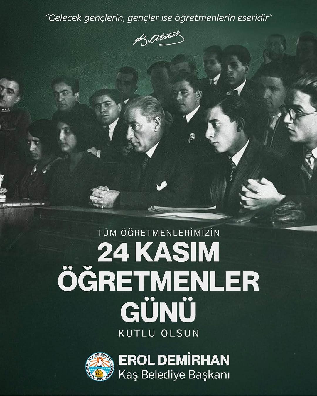 Kaş Belediyesi'nden 24 Kasım Öğretmenler Günü Mesajı