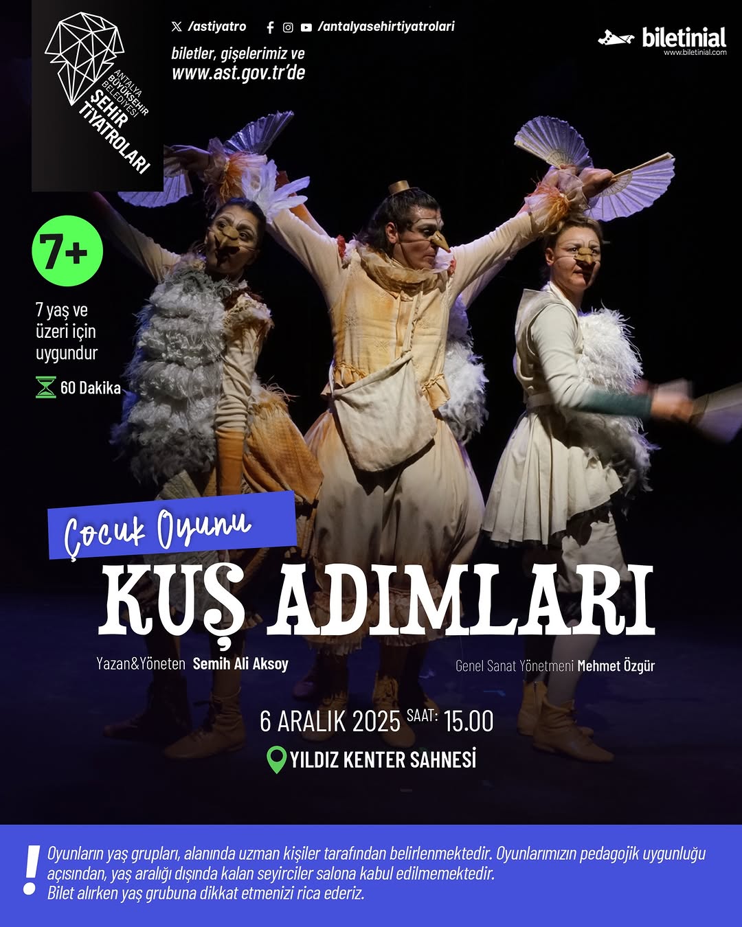 Antalya Şehir Tiyatroları, Doğadan İlham Alan Kuş Adımları Oyununu Sahneliyor