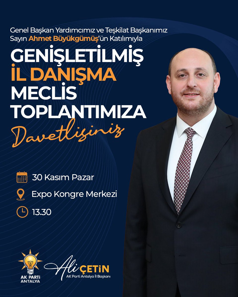 Antalya AK Parti İl Danışma Meclisi Toplantısı 30 Kasım'da