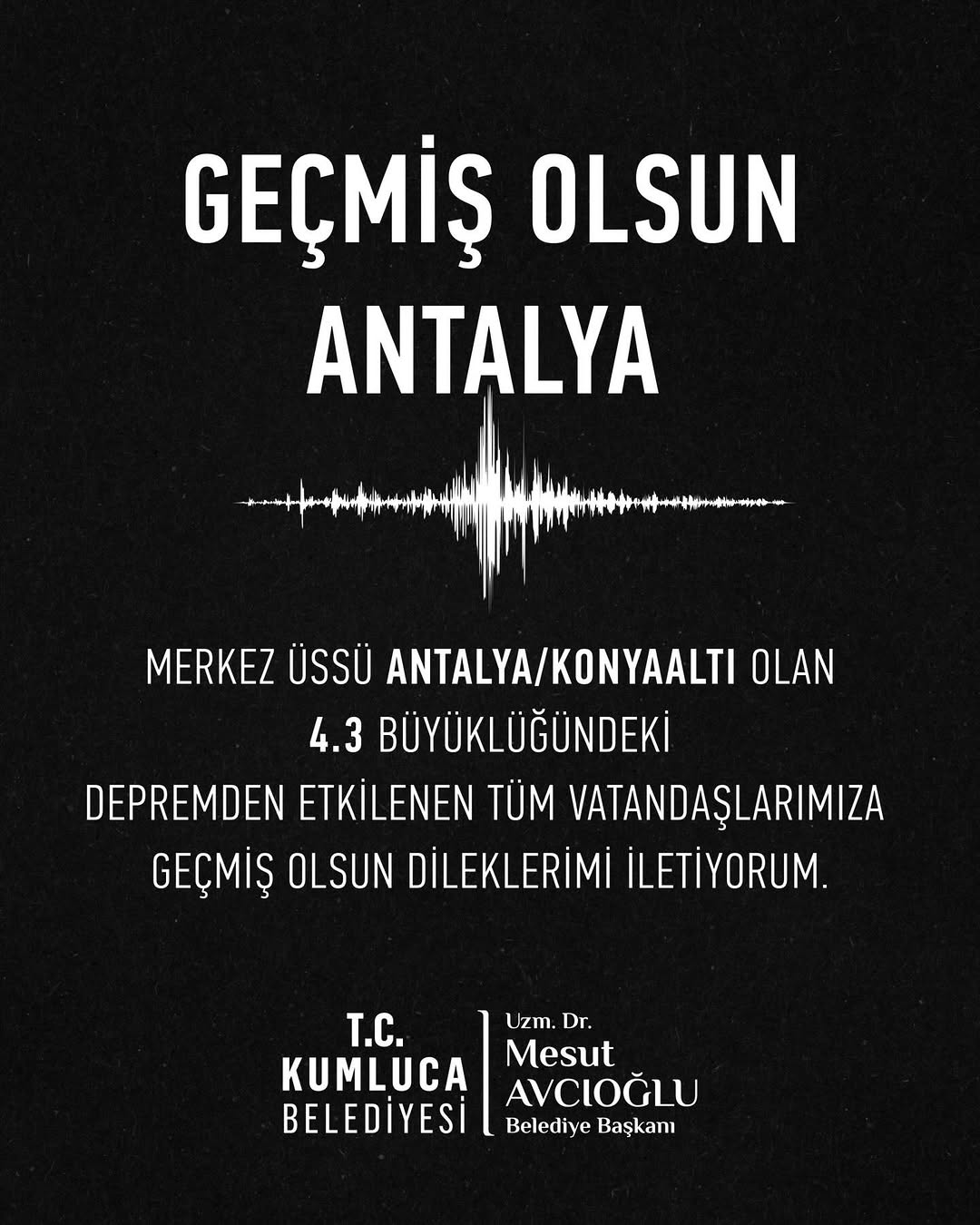 Antalya Konyaaltı'nda 4.3 Büyüklüğünde Deprem