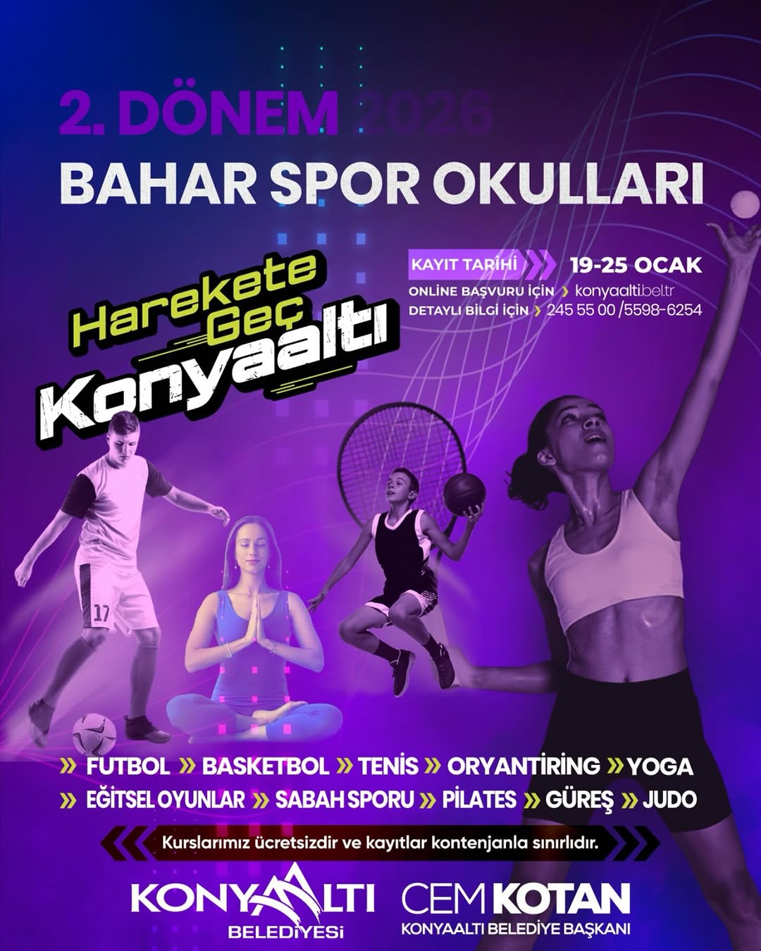 Konyaaltı'nda Bahar Spor Okulları İçin Kayıtlar Başlıyor