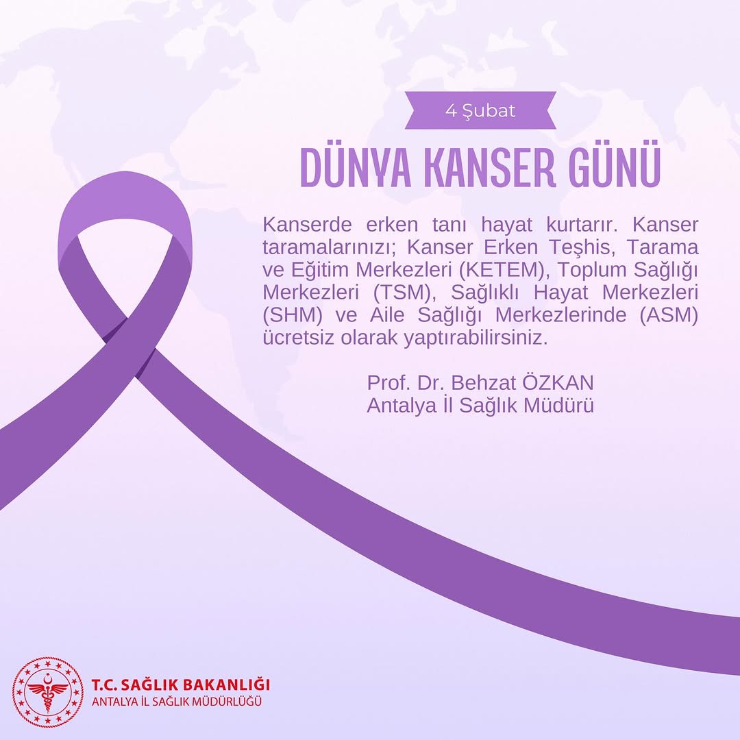 Antalya İl Sağlık Müdürlüğü'nden Kanser Taramaları İçin Ücretsiz Hizmet Çağrısı